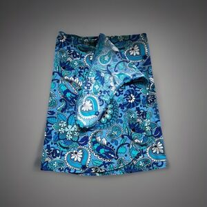 Victoria's Secret Sarong Wrap Skirt Swim Cover Up Blue Floral Paisley Sz M Y2K